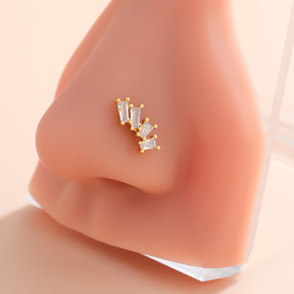 Classic Style Animal Cross Stainless Steel Copper Plating Inlay Zircon 18k Gold Plated Nose Studs