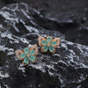 1 Set Vintage Style Butterfly Plating Inlay Copper Zircon 24k Gold Plated Rose Gold Plated Ear Studs