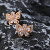 1 Set Vintage Style Butterfly Plating Inlay Copper Zircon 24k Gold Plated Rose Gold Plated Ear Studs