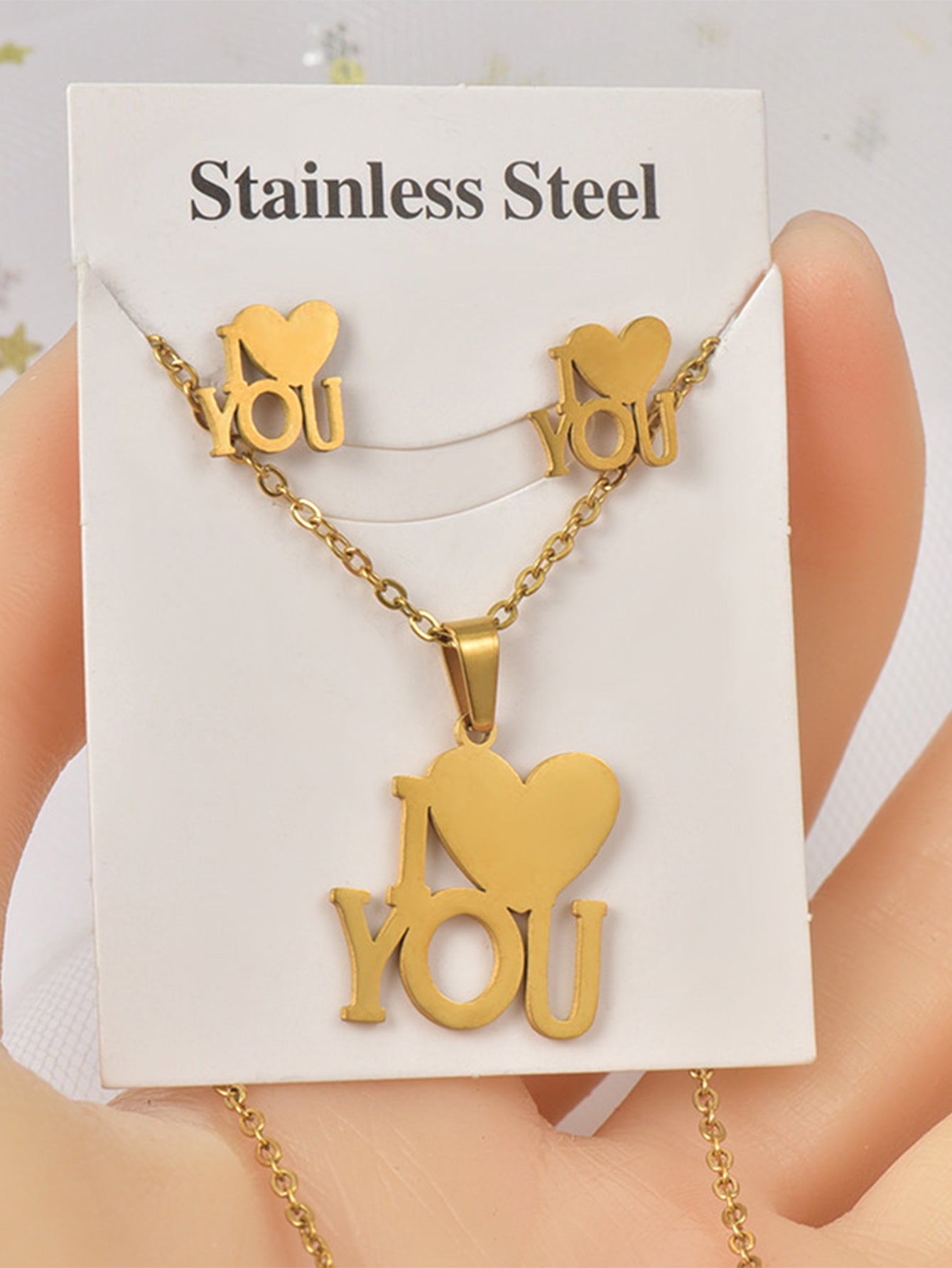 Wholesale Formal Shiny Letter Stainless Steel Plating 18k Gold Plated