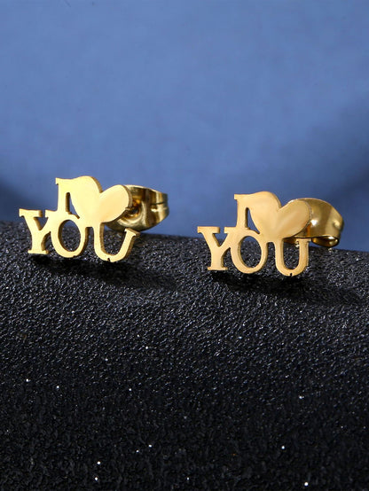 Wholesale Formal Shiny Letter Stainless Steel Plating 18k Gold Plated