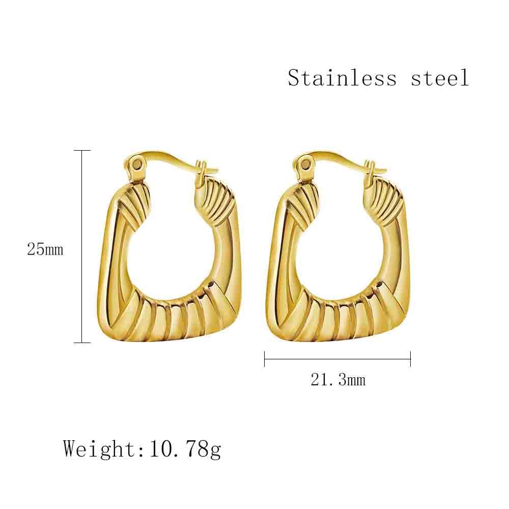 1 Pair Hip-hop Retro Solid Color Plating Titanium Steel Gold Plated Earrings