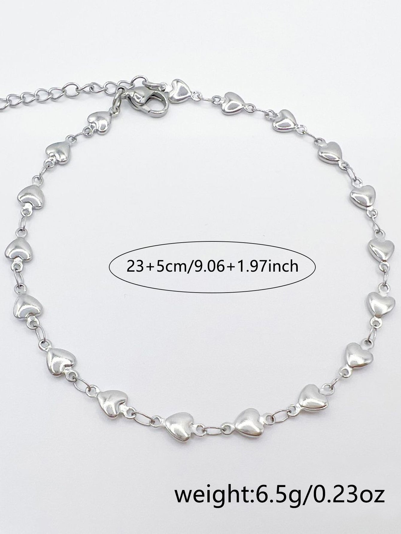 Simple Style Heart Shape Stainless Steel Women's Anklet