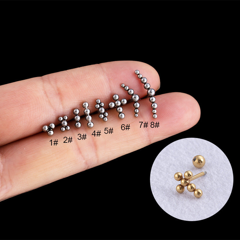 Fashion Star Moon Metal Plating Zircon Ear Studs 1 Piece