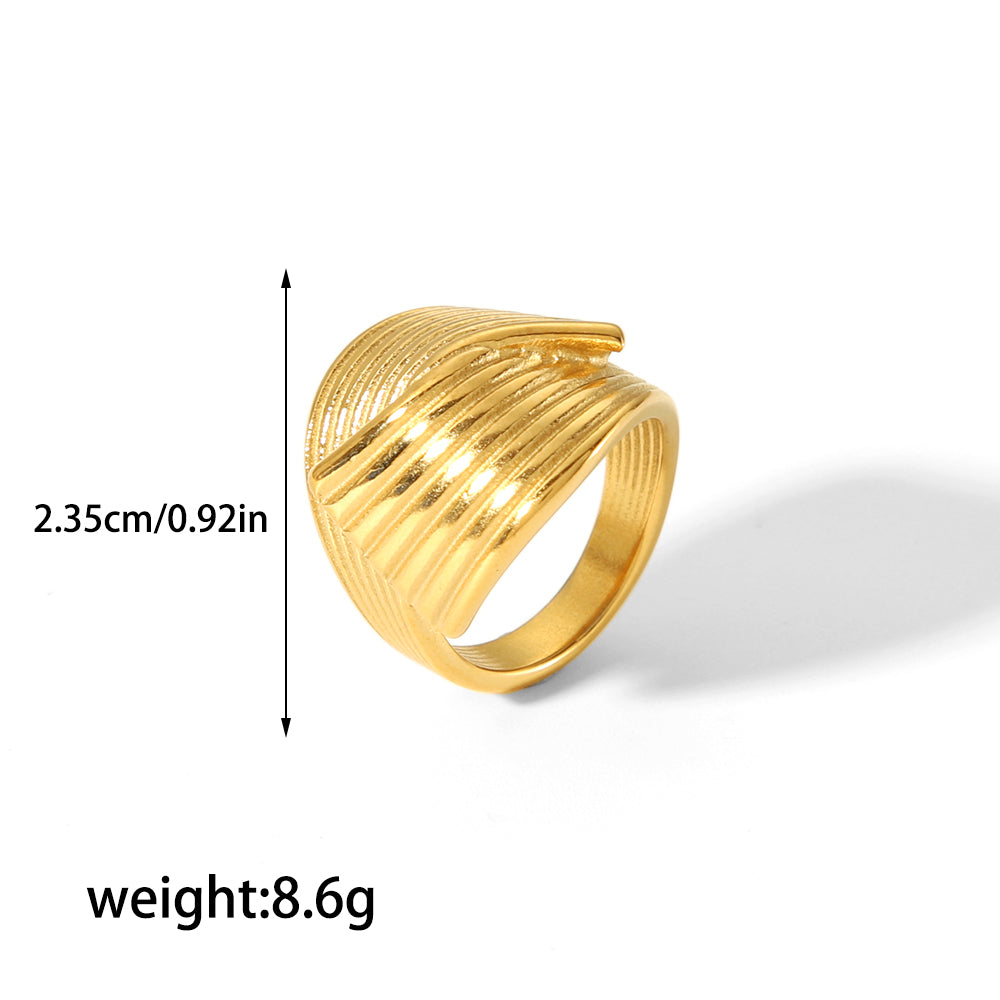 Wholesale Retro Streetwear Geometric Stainless Steel Plating 18k Gold Plated Rings Earrings
