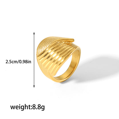 Wholesale Retro Streetwear Geometric Stainless Steel Plating 18k Gold Plated Rings Earrings