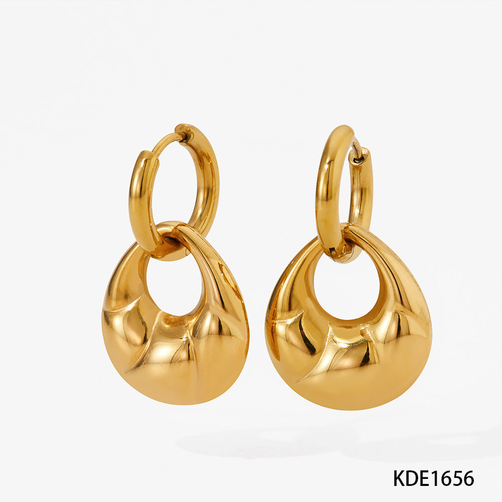 1 Piece Simple Style Geometric Plating Stainless Steel Drop Earrings