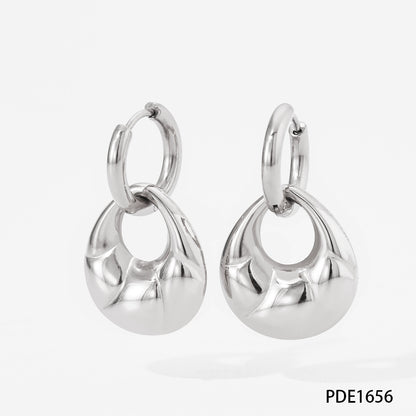 1 Piece Simple Style Geometric Plating Stainless Steel Drop Earrings