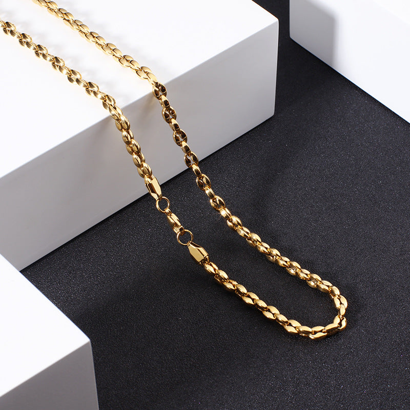 Simple Style Solid Color Titanium Steel Plating Unisex Necklace