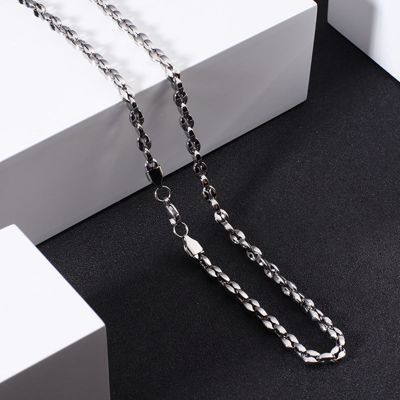 Simple Style Solid Color Titanium Steel Plating Unisex Necklace