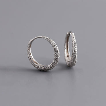 1 Pair Simple Style Geometric Plating Sterling Silver 18k Gold Plated White Gold Plated Hoop Earrings