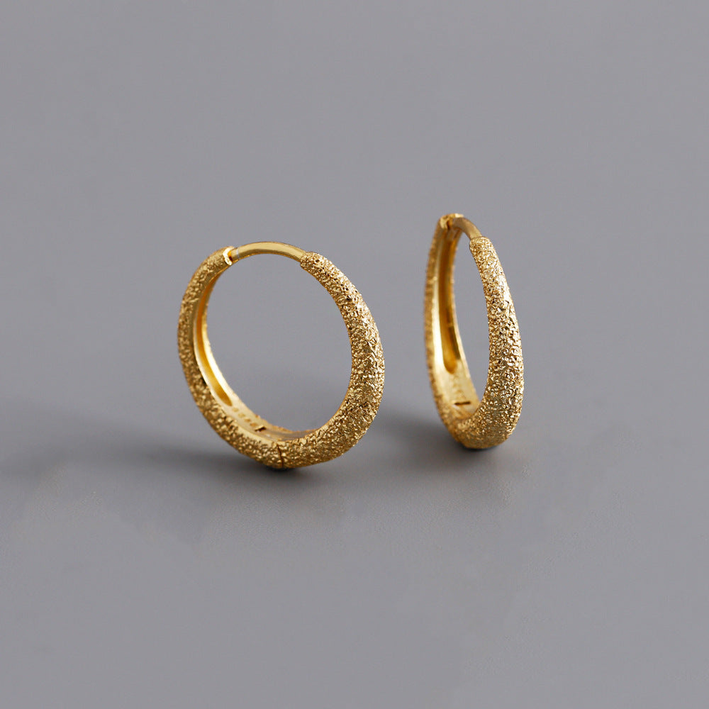 1 Pair Simple Style Geometric Plating Sterling Silver 18k Gold Plated White Gold Plated Hoop Earrings