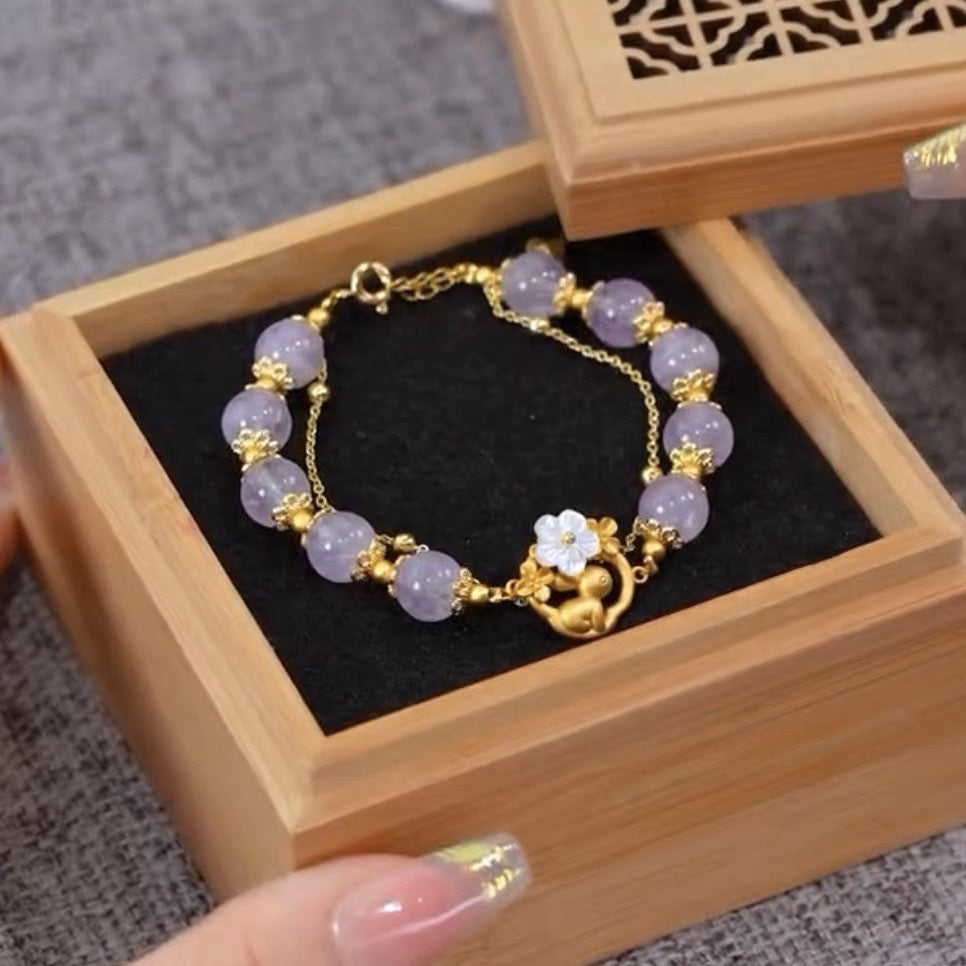 Chinoiserie Geometric Resin Glass Wholesale Bracelets