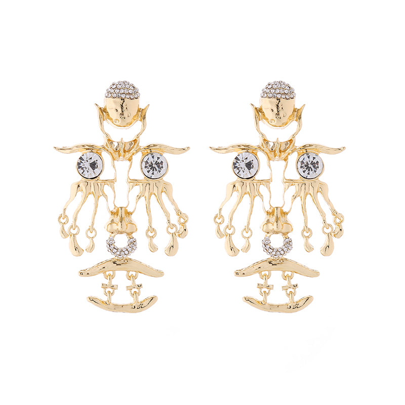 1 Pair Casual Eye Plating Inlay Zinc Alloy Resin Rhinestones Gold Plated Ear Studs