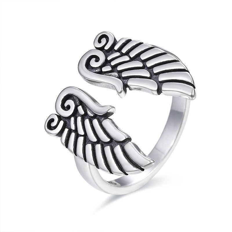 Hip-hop Retro Wings Alloy Asymmetrical Plating Gold Plated Men's Rings