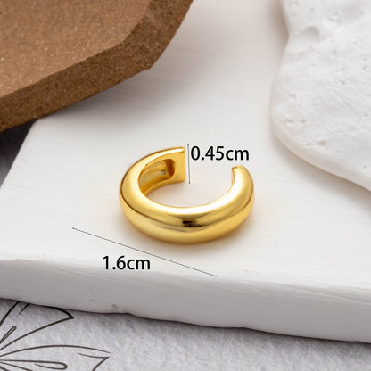 1 Piece Vintage Style Cool Style C Shape Geometric Plating Copper 18k Gold Plated Ear Studs