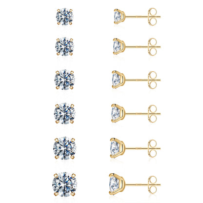 1 Set Simple Style Solid Color Plating Inlay Copper Zircon 14k Gold Plated Rose Gold Plated White Gold Plated Ear Studs