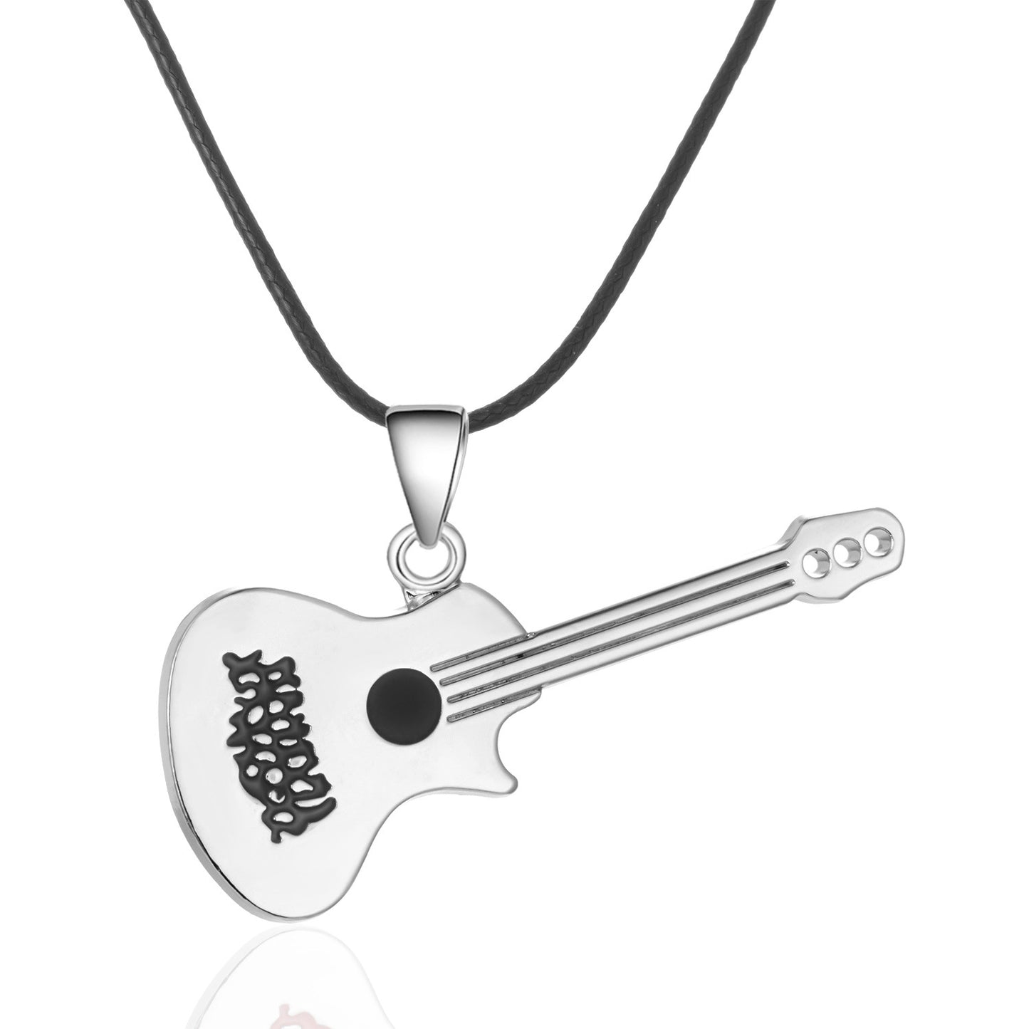 Casual Streetwear Guitar Stainless Steel Plating Pendant Necklace