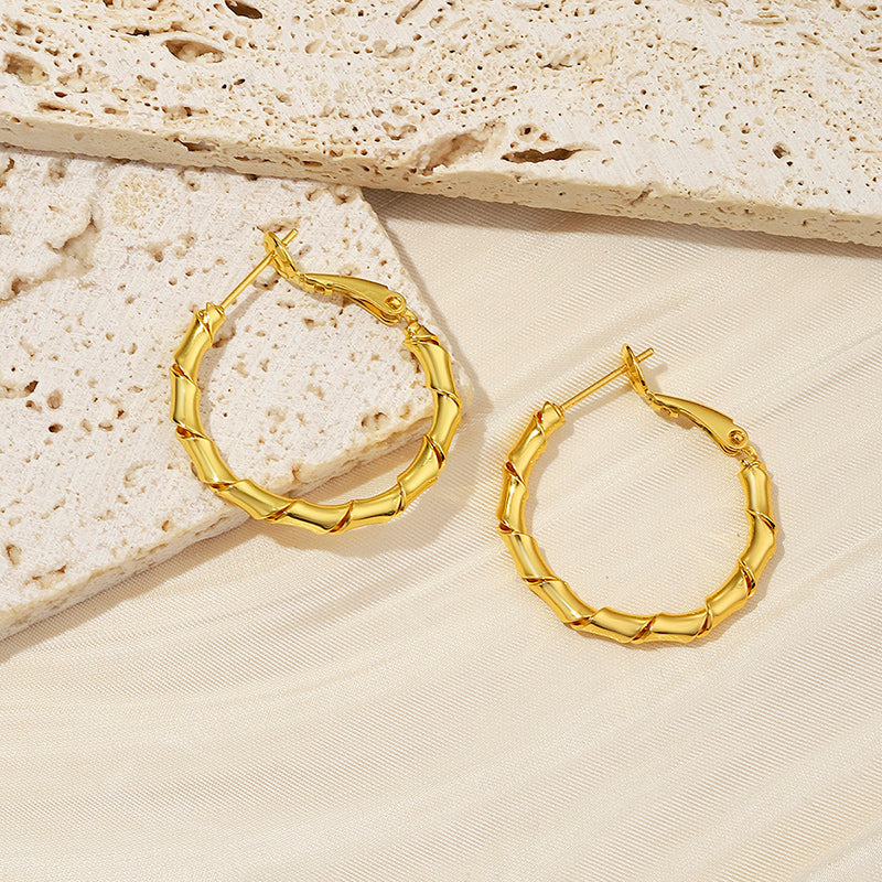 1 Pair Ig Style Vintage Style Solid Color Plating Copper 18k Gold Plated Hoop Earrings