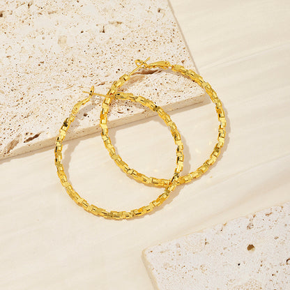 1 Pair Ig Style Vintage Style Solid Color Plating Copper 18k Gold Plated Hoop Earrings