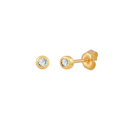 1 Pair Simple Style Leaves Inlay Copper Zircon Ear Studs