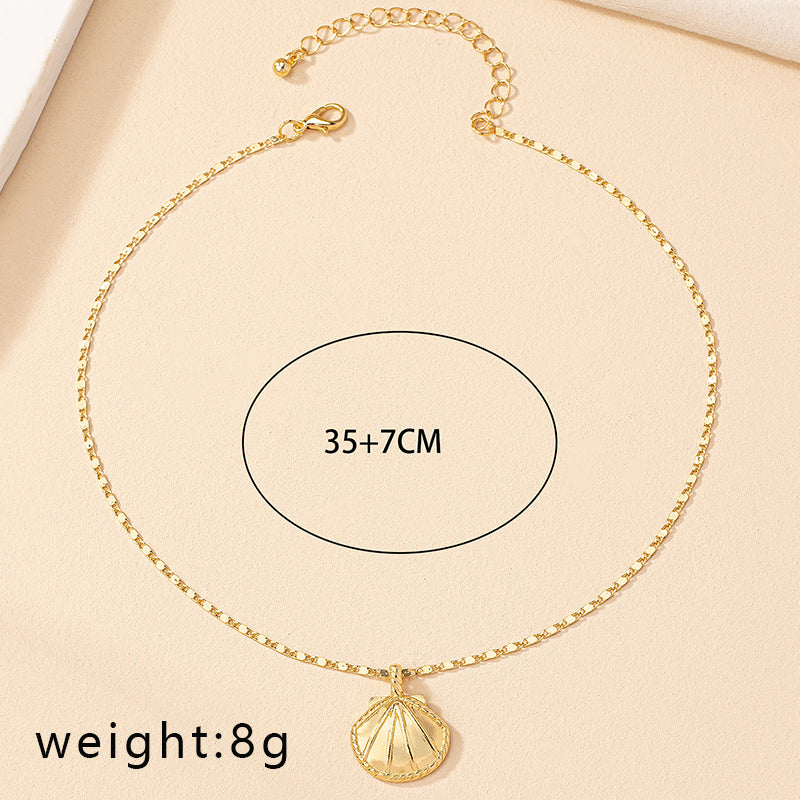 Simple Style Rose Bee Shell Alloy Plating Women's Pendant Necklace