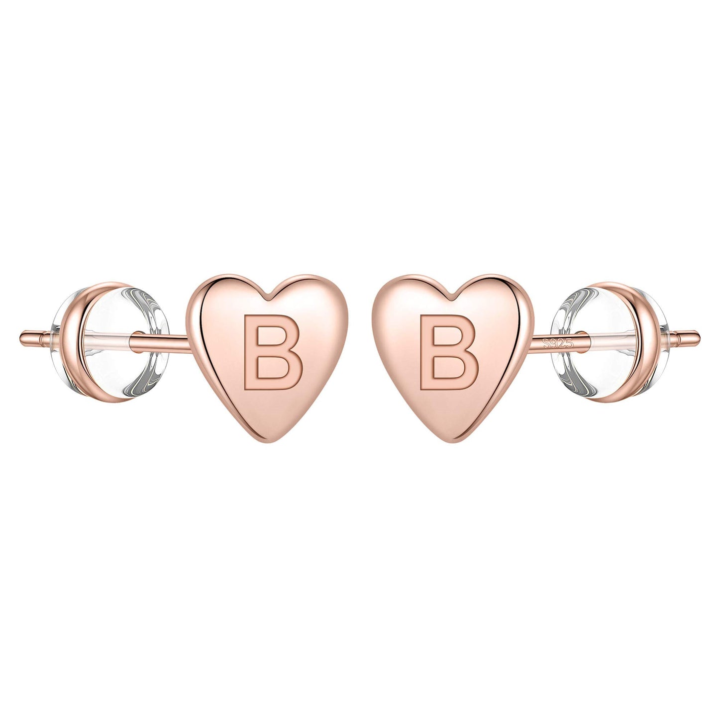 1 Pair Simple Style Letter Heart Shape Plating Copper 14k Gold Plated Ear Studs