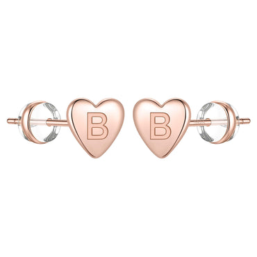 1 Pair Simple Style Letter Heart Shape Plating Copper 14k Gold Plated Ear Studs