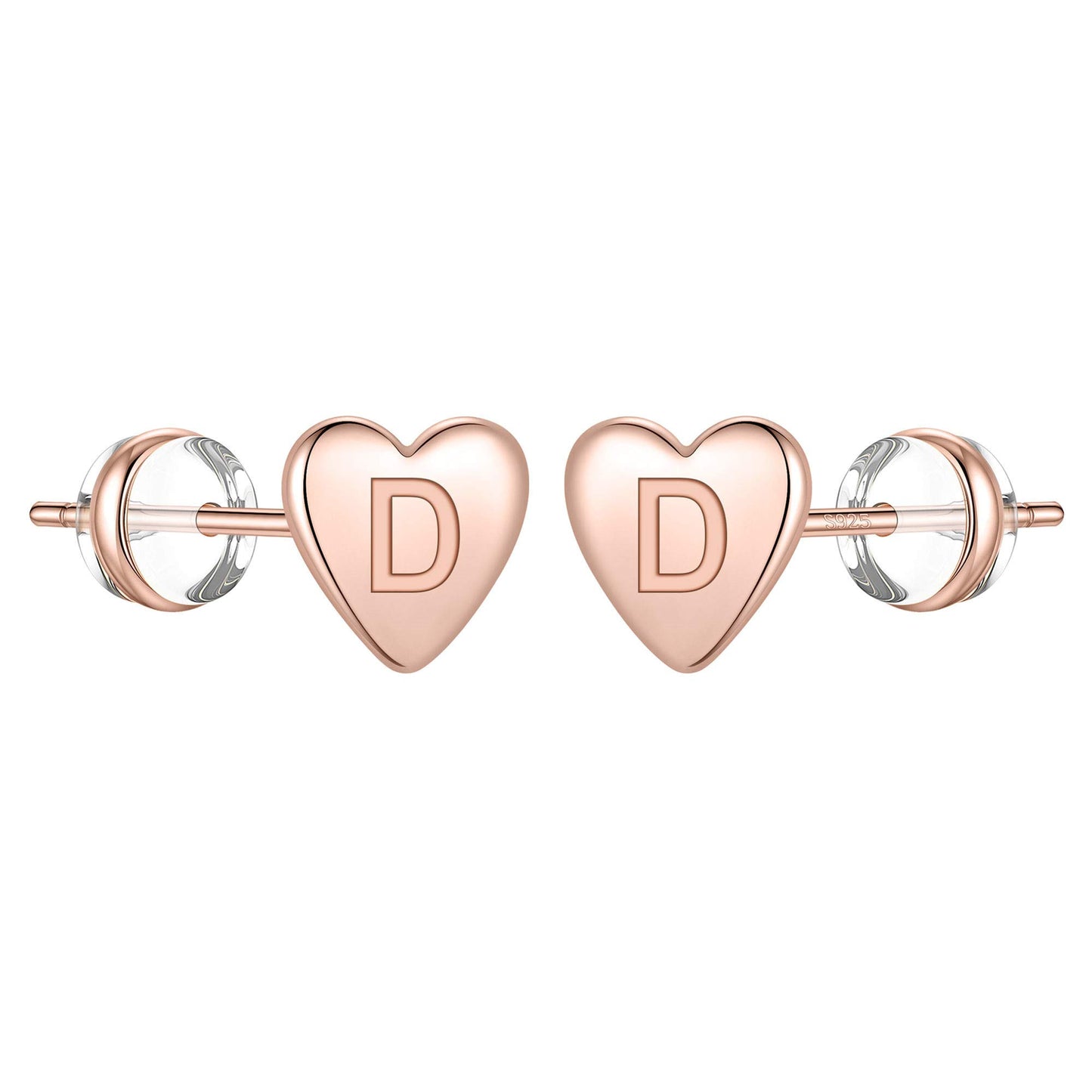 1 Pair Simple Style Letter Heart Shape Plating Copper 14k Gold Plated Ear Studs