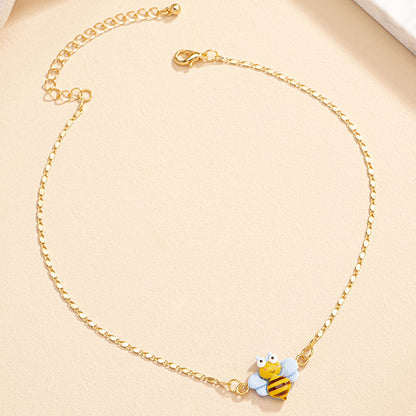 Simple Style Rose Bee Shell Alloy Plating Women's Pendant Necklace