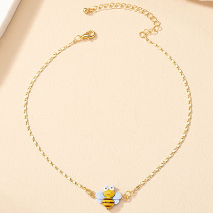 Simple Style Rose Bee Shell Alloy Plating Women's Pendant Necklace