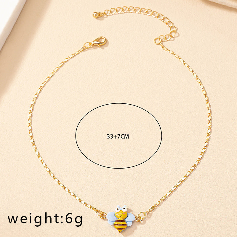 Simple Style Rose Bee Shell Alloy Plating Women's Pendant Necklace