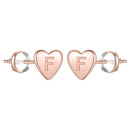 1 Pair Simple Style Letter Heart Shape Plating Copper 14k Gold Plated Ear Studs