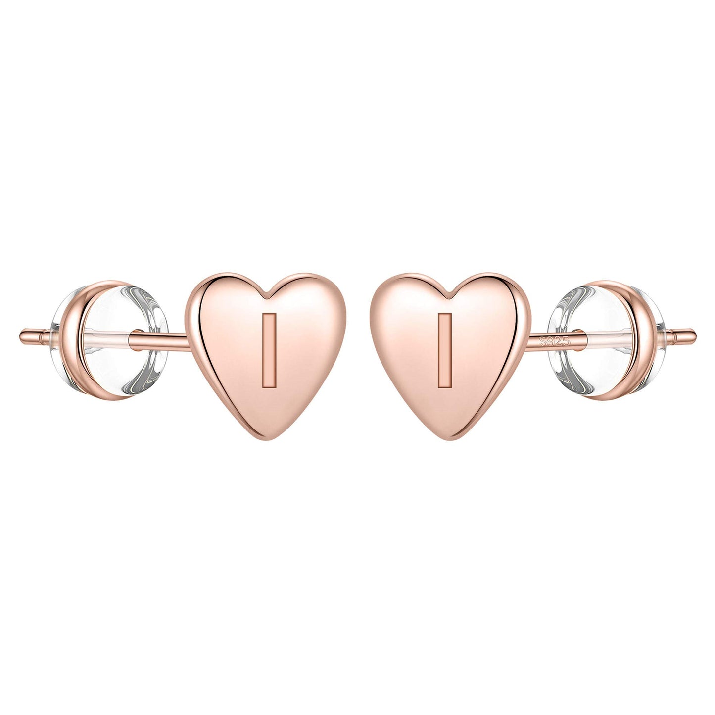 1 Pair Simple Style Letter Heart Shape Plating Copper 14k Gold Plated Ear Studs