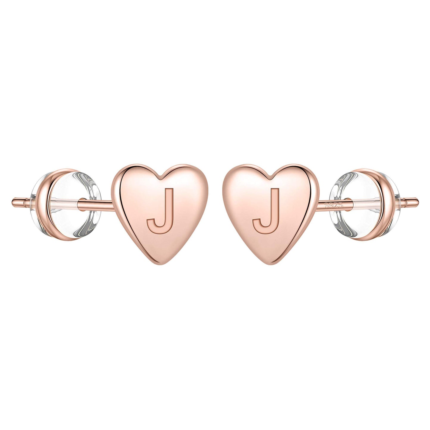 1 Pair Simple Style Letter Heart Shape Plating Copper 14k Gold Plated Ear Studs