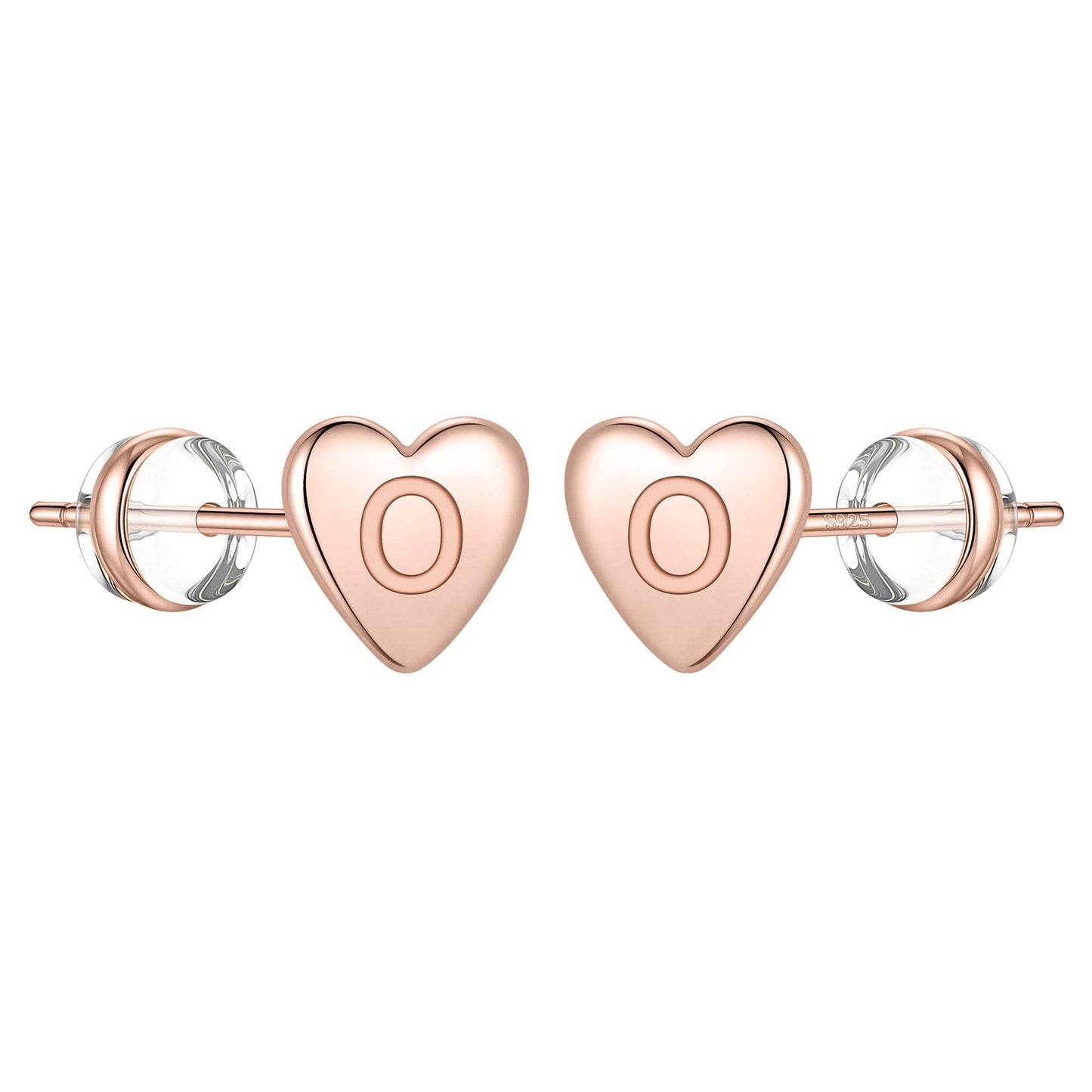 1 Pair Simple Style Letter Heart Shape Plating Copper 14k Gold Plated Ear Studs