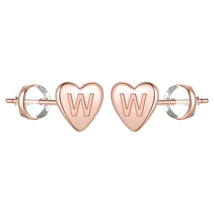 1 Pair Simple Style Letter Heart Shape Plating Copper 14k Gold Plated Ear Studs