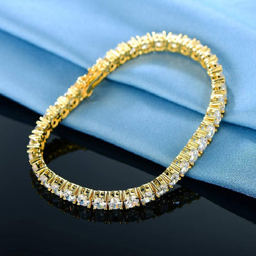 Vintage Style Solid Color Copper Brass 18k Gold Plated Gold Plated Zircon Bracelets In Bulk