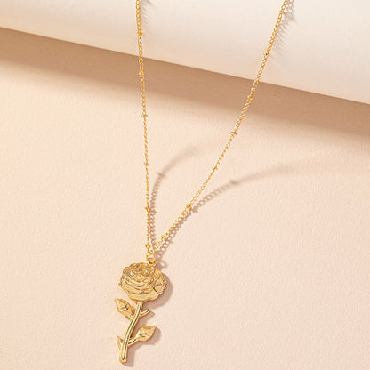 Simple Style Rose Bee Shell Alloy Plating Women's Pendant Necklace