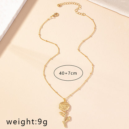 Simple Style Rose Bee Shell Alloy Plating Women's Pendant Necklace