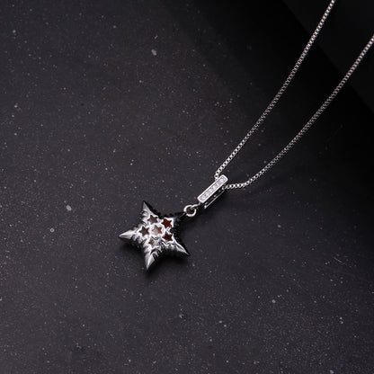 Simple Style Star Copper 18k Gold Plated White Gold Plated Zircon Pendant Necklace In Bulk