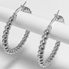 1 Pair Elegant Lady Solid Color Plating Titanium Steel Hoop Earrings