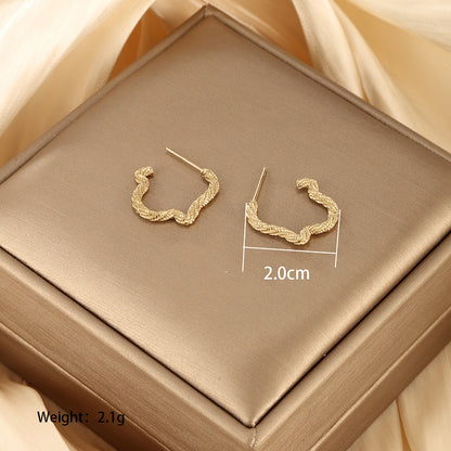 1 Pair Vintage Style Xuping Geometric Star Heart Shape Plating Stainless Steel 14k Gold Plated Ear Studs