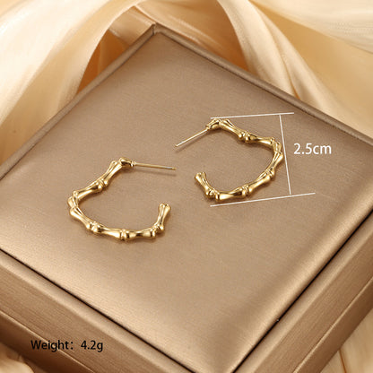 1 Pair Vintage Style Xuping Geometric Star Heart Shape Plating Stainless Steel 14k Gold Plated Ear Studs