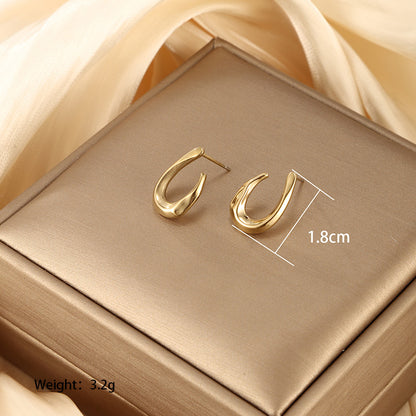 1 Pair Vintage Style Xuping Geometric Star Heart Shape Plating Stainless Steel 14k Gold Plated Ear Studs