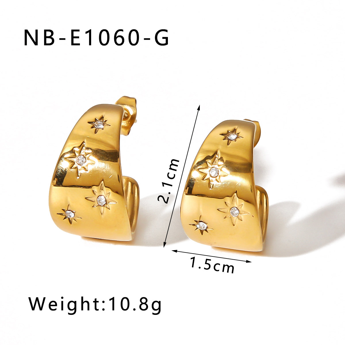 1 Pair Ig Style Vintage Style C Shape Heart Shape Lingge Plating Pleated Inlay Stainless Steel Pearl Zircon 18k Gold Plated Gold Plated Ear Studs