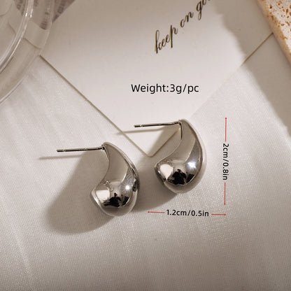 1 Pair Simple Style Geometric Solid Color Plating Copper Ear Studs