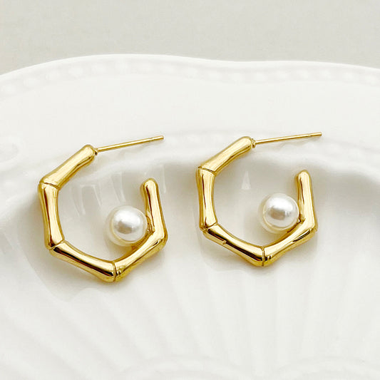 1 Pair Casual Elegant Classical Geometric Plating Stainless Steel Gold Plated Ear Studs