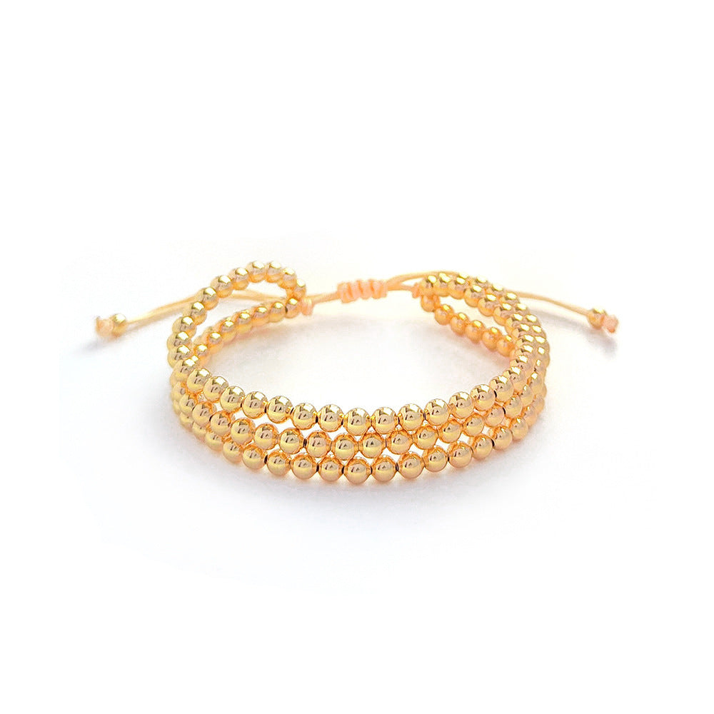 Romantic Heart Shape Shell Copper Beaded Knitting Bracelets