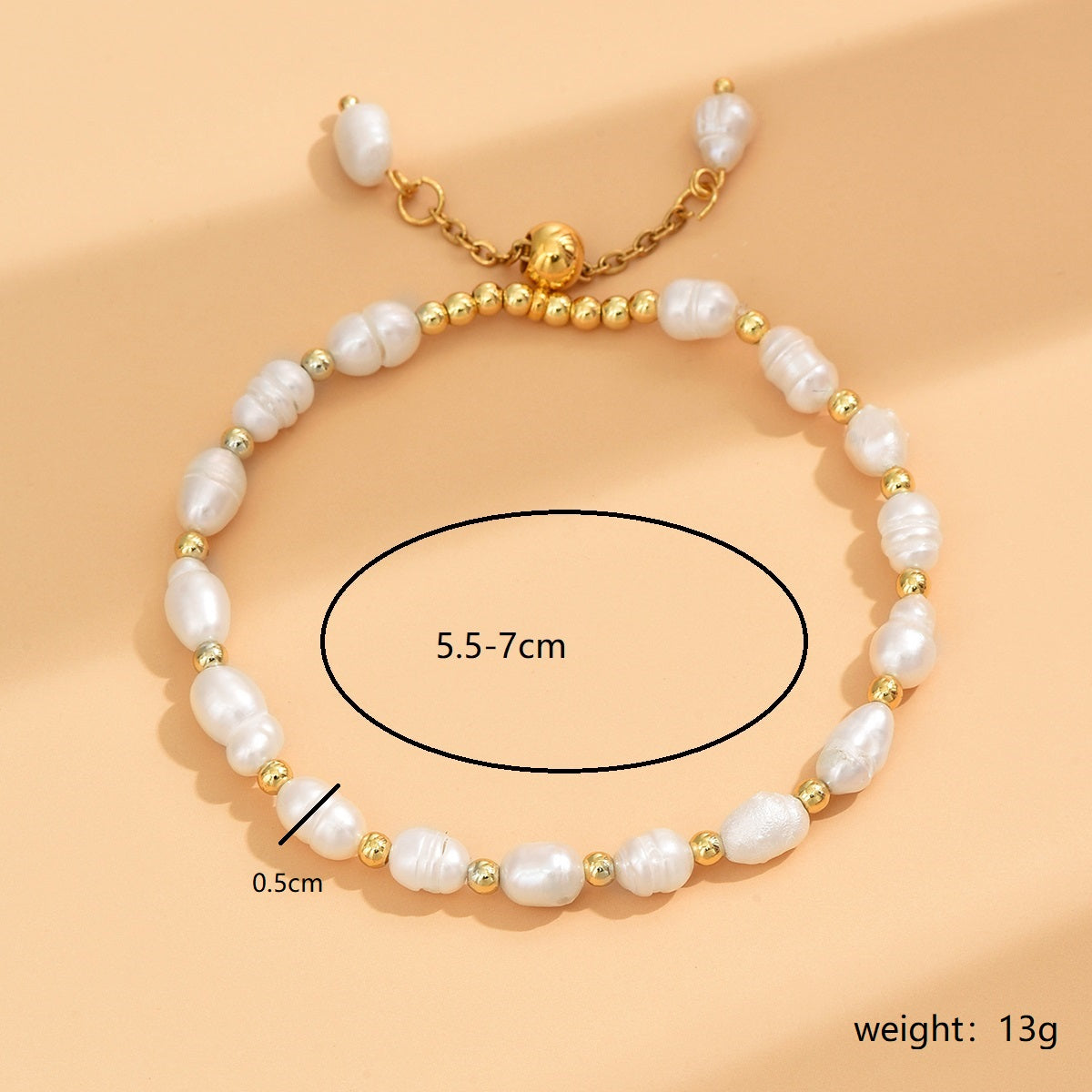 Elegant Modern Style Irregular Stainless Steel Freshwater Pearl Beaded Plating 18k Gold Plated Bracelets